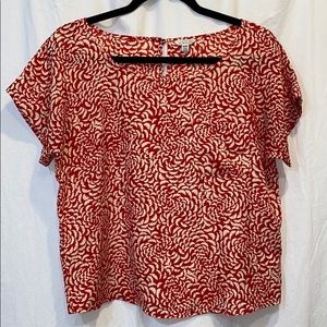 Floral Red Chiffon Top